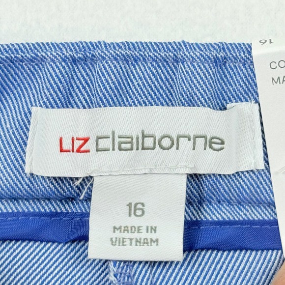 Liz Claiborne Women's Capri Pants Size 16 Blue Mid Rise Zip/Elastic Back NWT - Picture 6 of 12